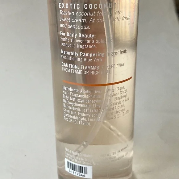 Used 65% Full Bath & Body Works Pleasures Exotic Coconut Body Splash Spray 8 Oz - Picture 4 of 4